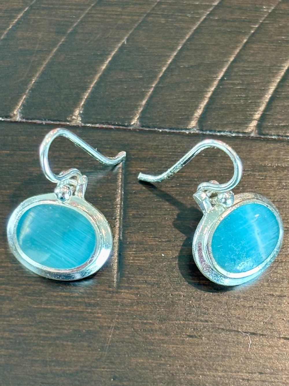 Vintage Sterling Silver & Turquoise Stone Dangle Earrings